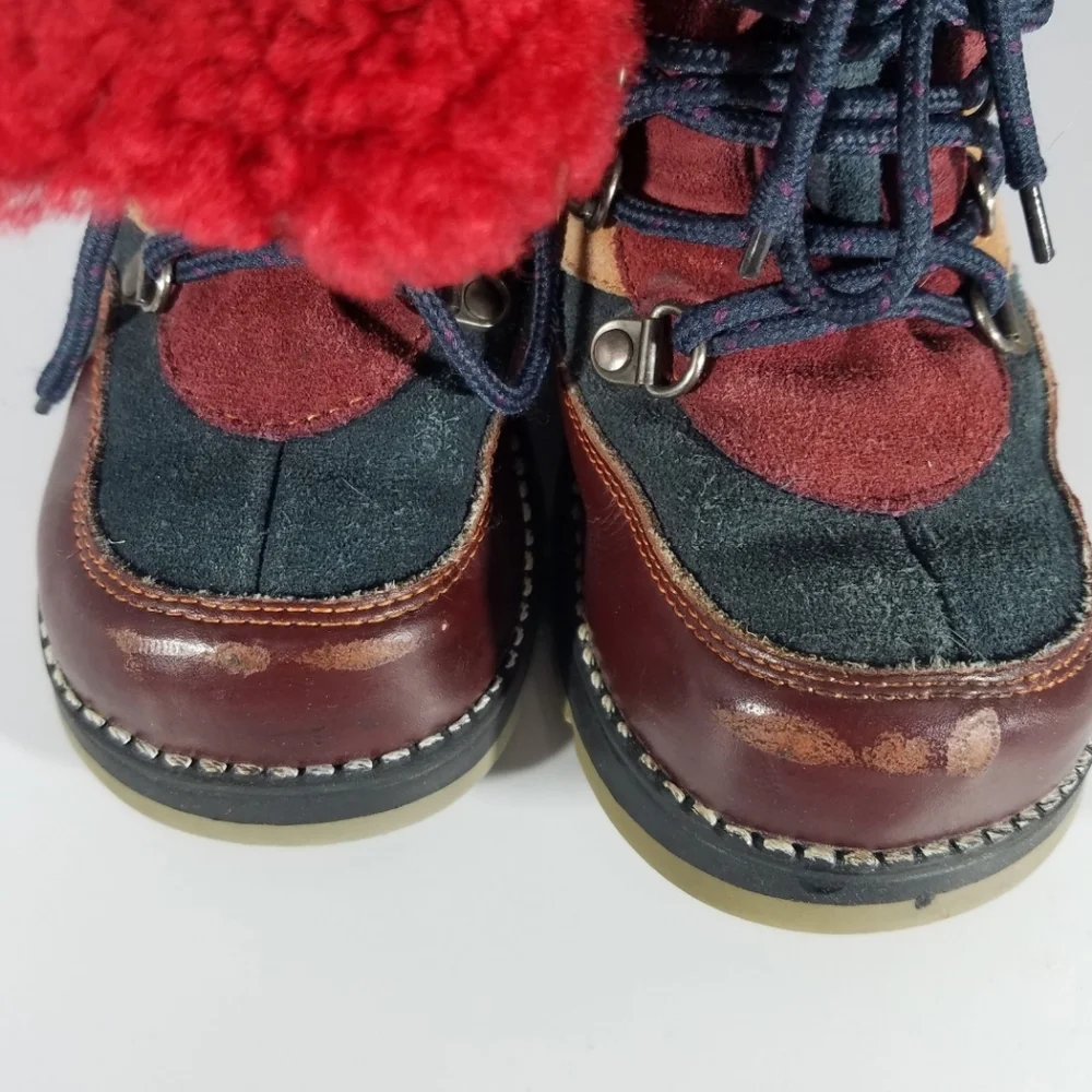 Antilopa Toddler Boys 28 Suede and Sheepskin Fleece Lined Boots *Note Scuffs